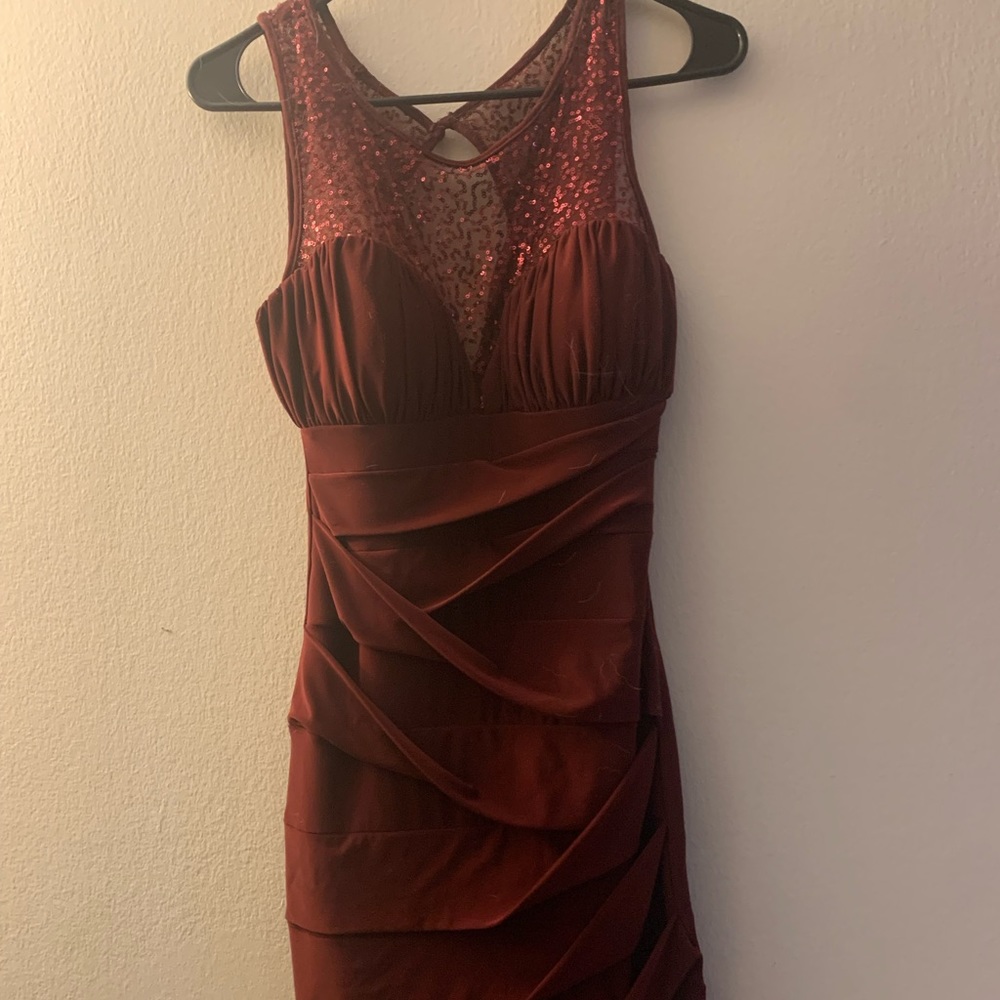 Maroon body con dress